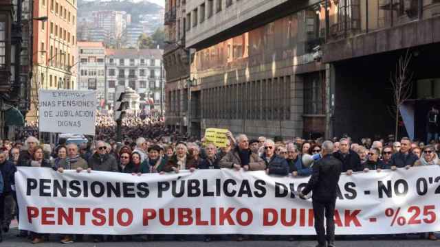 Imagen de una manifestación de pensionistas en Bilbao / EFE
