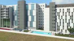 Imagen de la piscina que tendrá la vivienda social de L'Hospitalet / CG