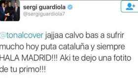 Captura de uno de los tuits polémicos del futbolista Sergi Guardiola.