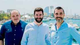 Los tres fundadores de Housfy, Carlos Blanco (i, Nuclio Venture Builder), Albert Bosch (c) y Miquel A Mora (d) / HOUSFY