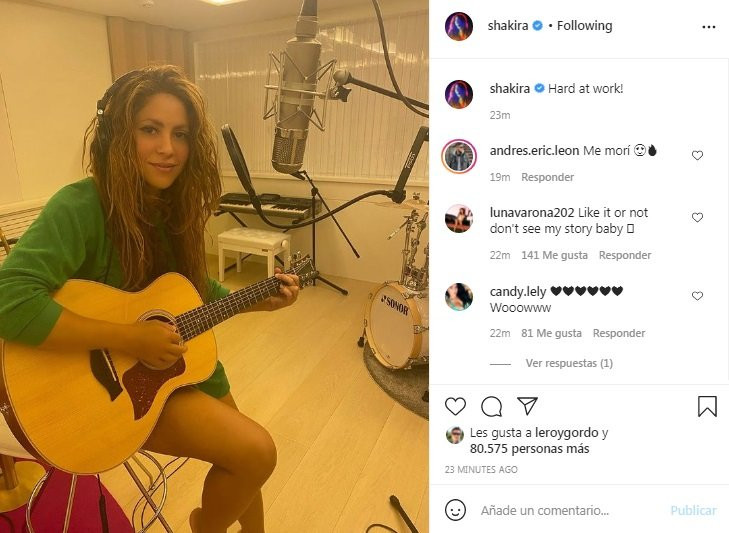 Shakira en el estudio