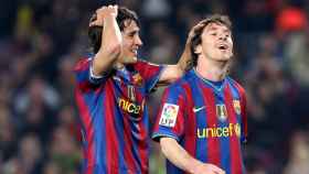 Bojan Krkic y Leo Messi, durante un partido del Barça / REDES