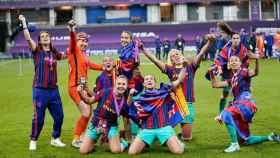 El Barça Femenino, celebrando la primera Champions de su historia / EFE