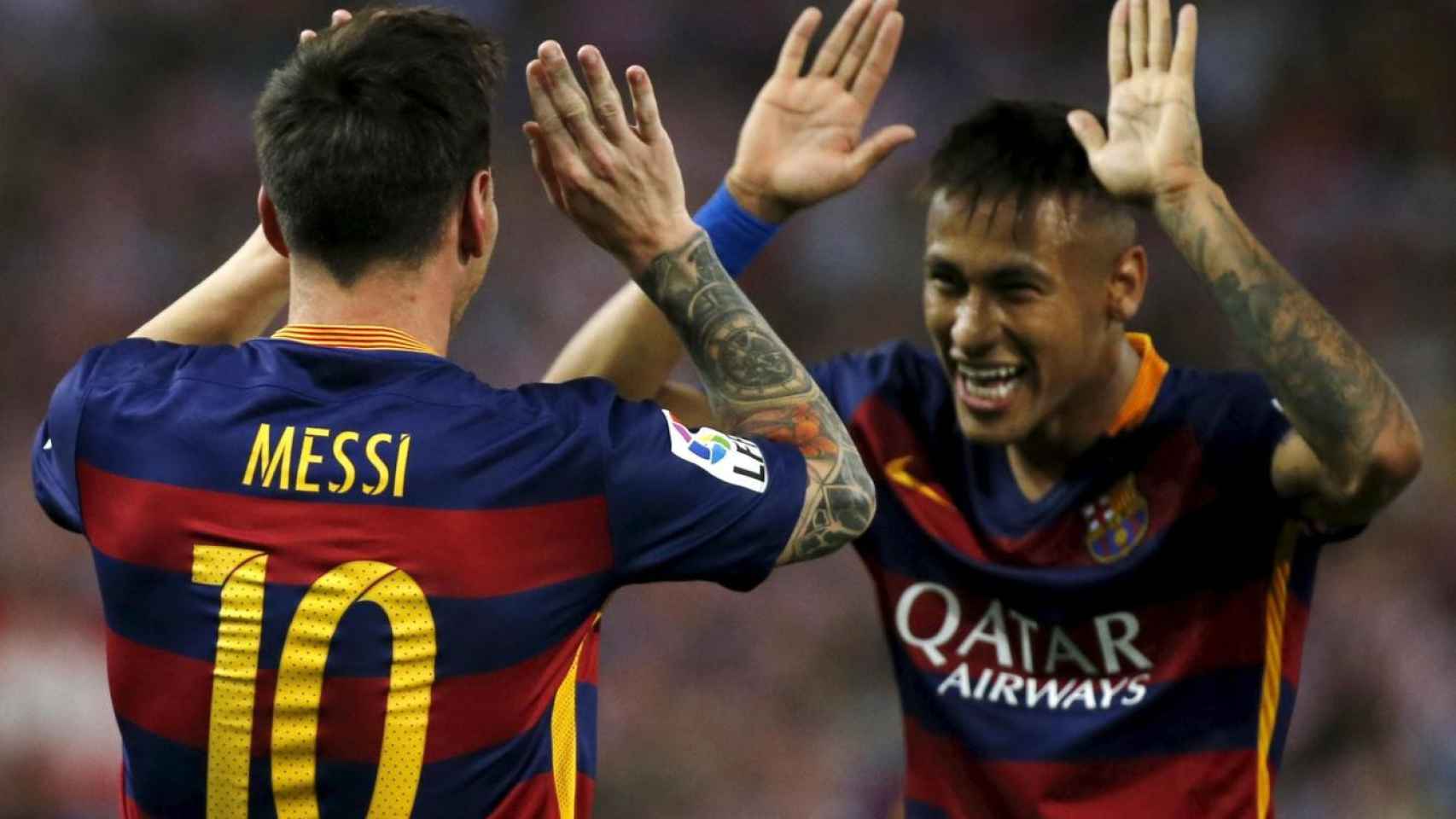 Neymar celebra un gol del Barça / EFE