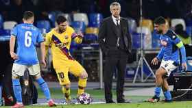 Messi en el partido contra el Nápoles / EFE