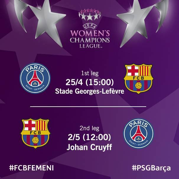 Eliminatoria de semifinales de la Champions League Femenina entre Barça y PSG / FCB