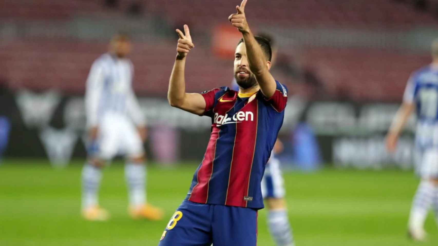 Jordi Alba celebrando su gol contra la Real Sociedad / FC Barcelona