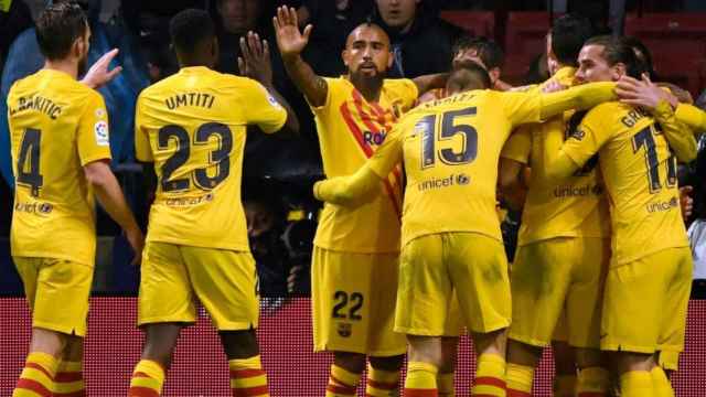 Los jugadores del Barça, celebrando un gol | EFE