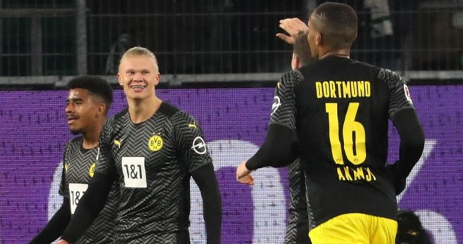 Haaland celebra un gol del Borussia Dortmund