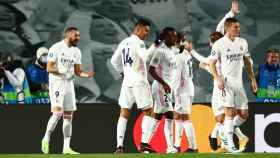 Los jugadores del Real Madrid, celebrando un gol | EFE