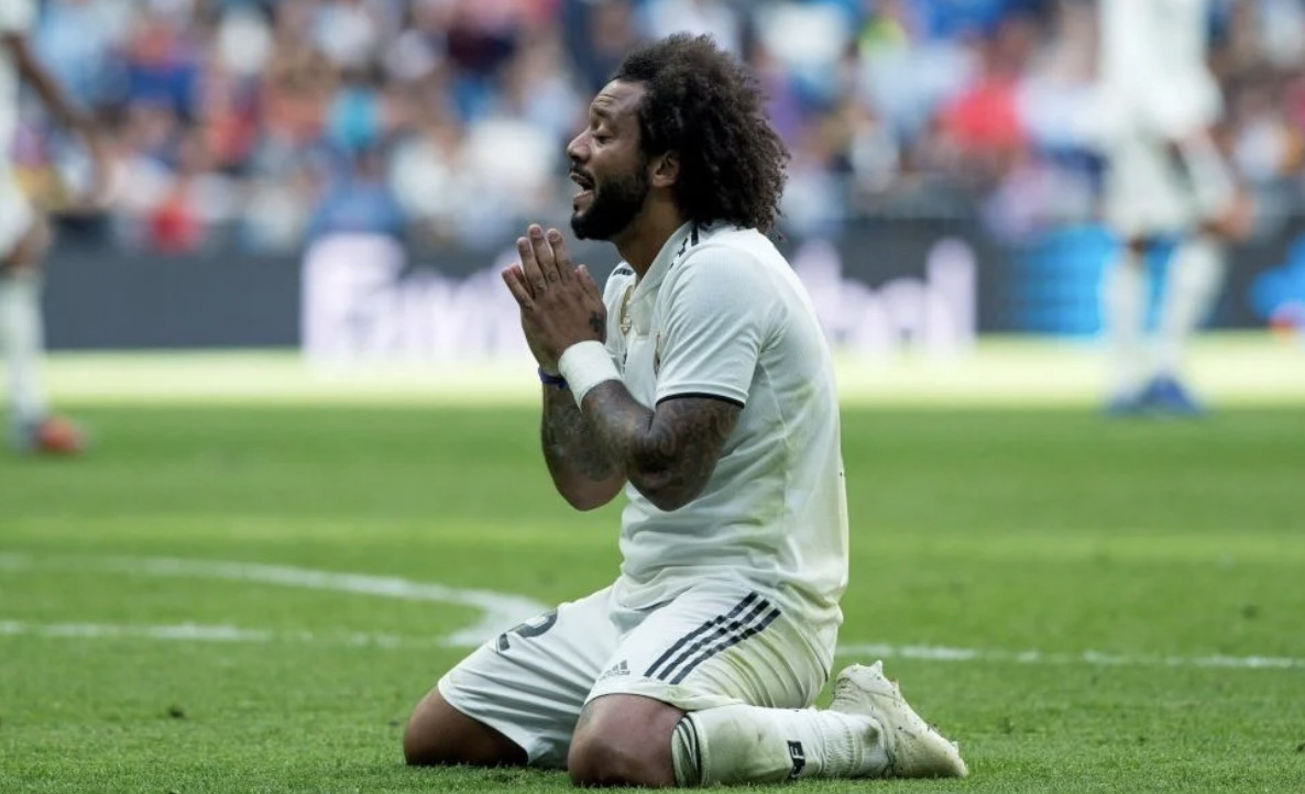 Una foto de Marcelo lamentándose de una ocasión en un partido del Real Madrid / EFE