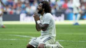 Una foto de Marcelo lamentándose de una ocasión en un partido del Real Madrid / EFE
