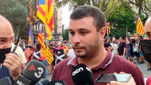 El concejal de la CUP de Reus (Tarragona), Edgar Fernández, en la manifestación de la ANC por la Diada en Barcelona / EUROPA PRESS