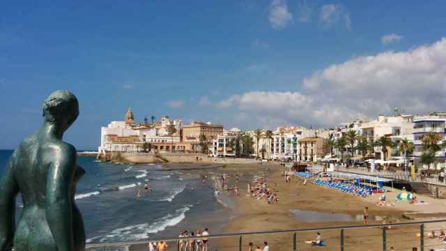 La playa de Sant Sebastián en Sitges