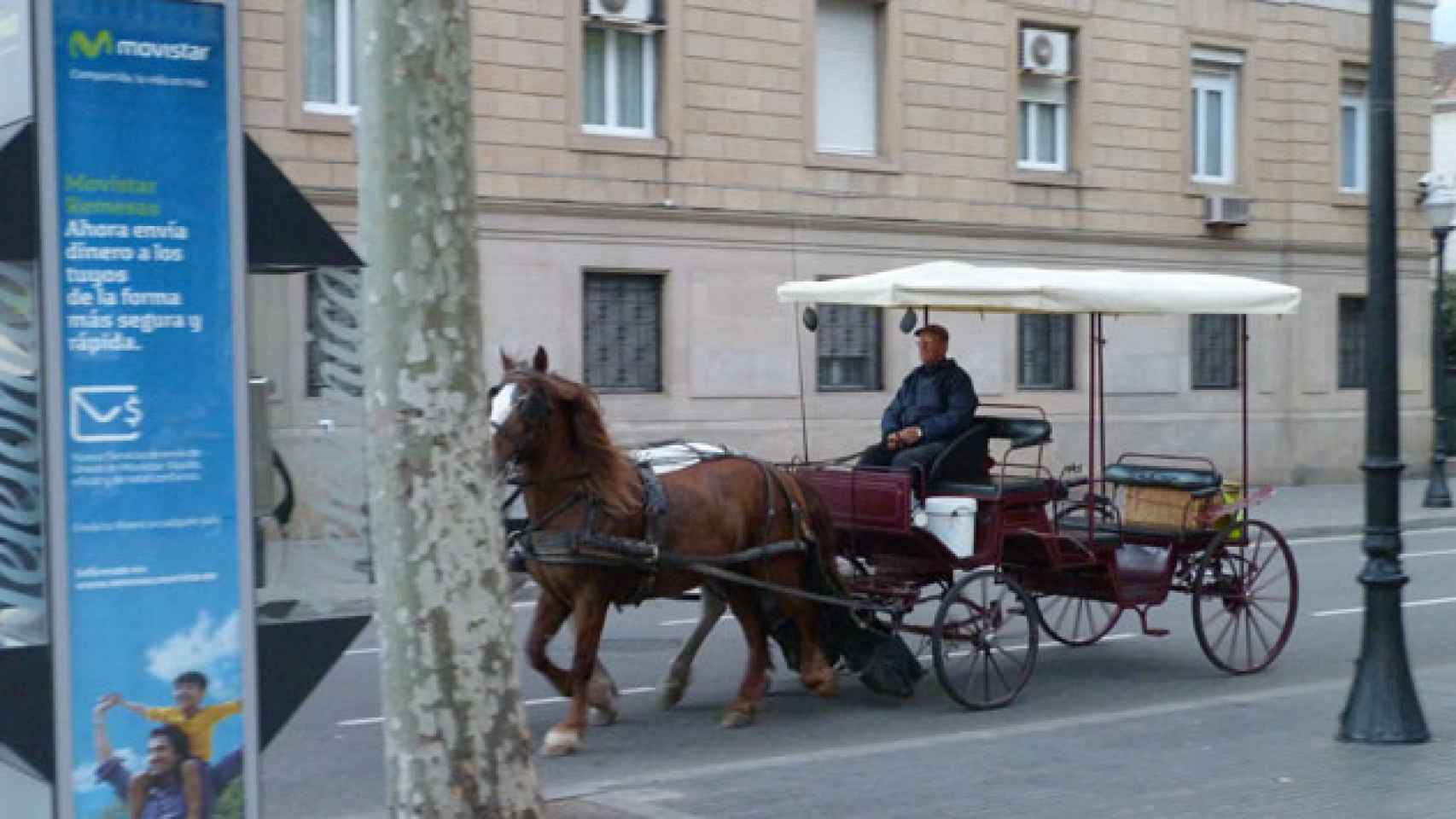 Un coche de caballos pasea por las Ramblas de Barcelona / CG