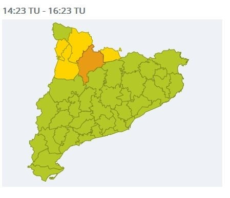 Alerta por nevadas en comarcas del Pirineo catalán / PROTECCIÓN CIVIL DE LA GENERALITAT