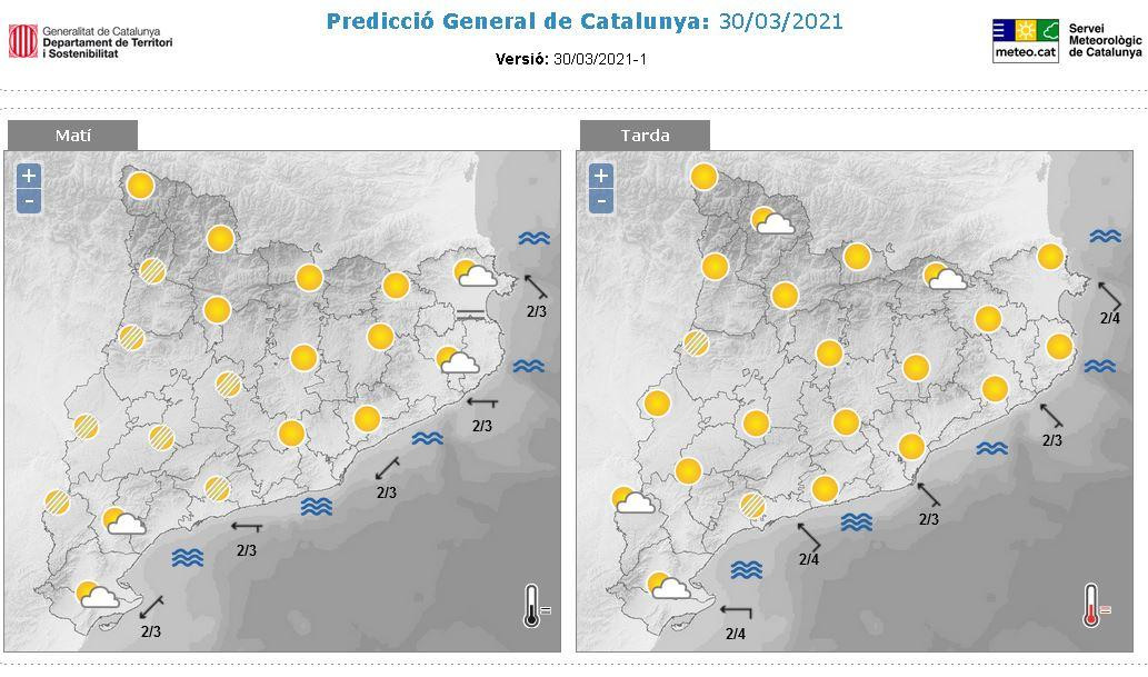 Predicción general para este 30 de marzo en Cataluña / METEOCAT