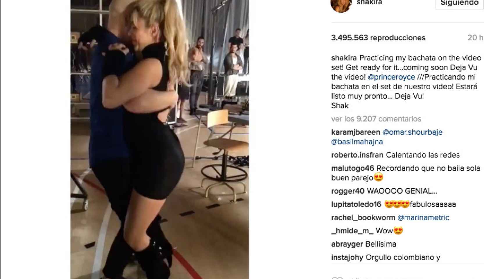 Shakira ensayando su nuevo baile / Instagram
