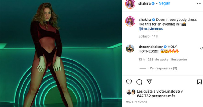 Shakira para el tiempo con su nuevo posado en Instagram / Redes Sociales
