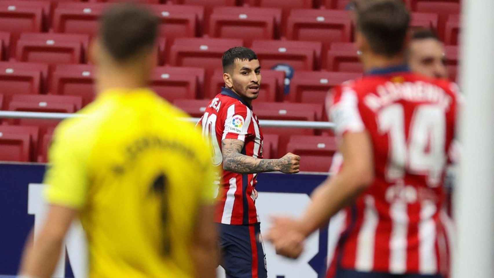 Correa celebra su gol ante el Huesca / EFE