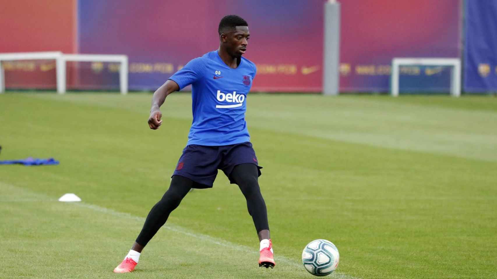Dembelé en un entrenamiento del Barça / FC Barcelona