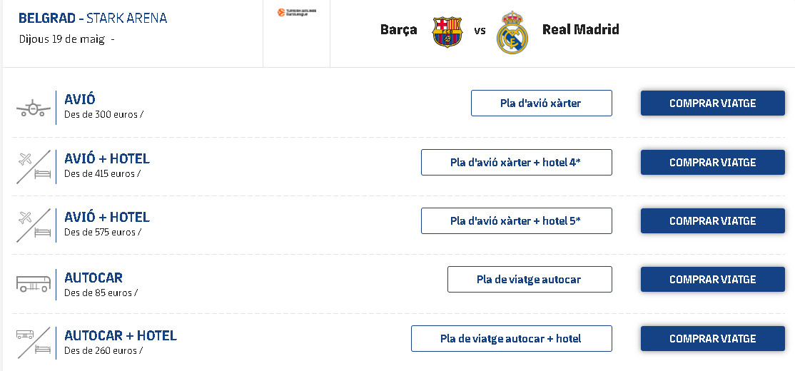 Los nuevos precios del Barça para que los aficionados viajen a la Final Four de Belgrado / Redes