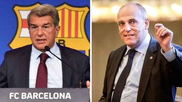 Joan Laporta Barça y Javier Tebas Liga en un fotomontaje / Culemanía