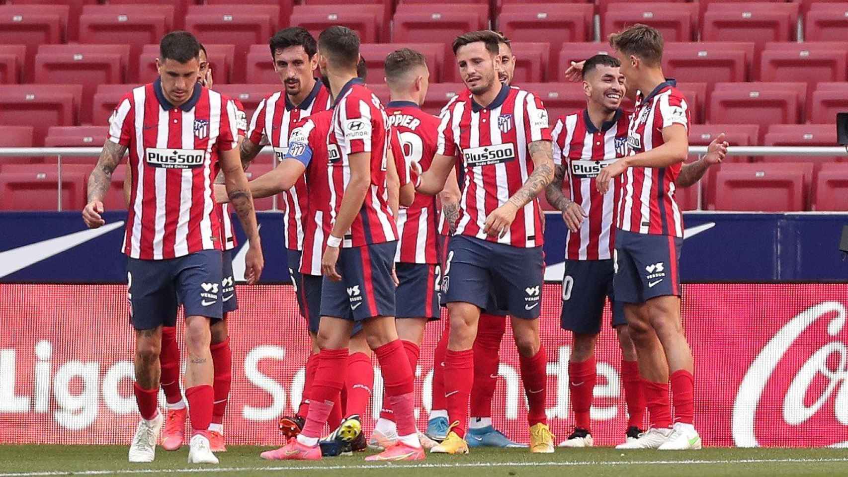 Los jugadores del Atlético, celebrando un gol | EFE