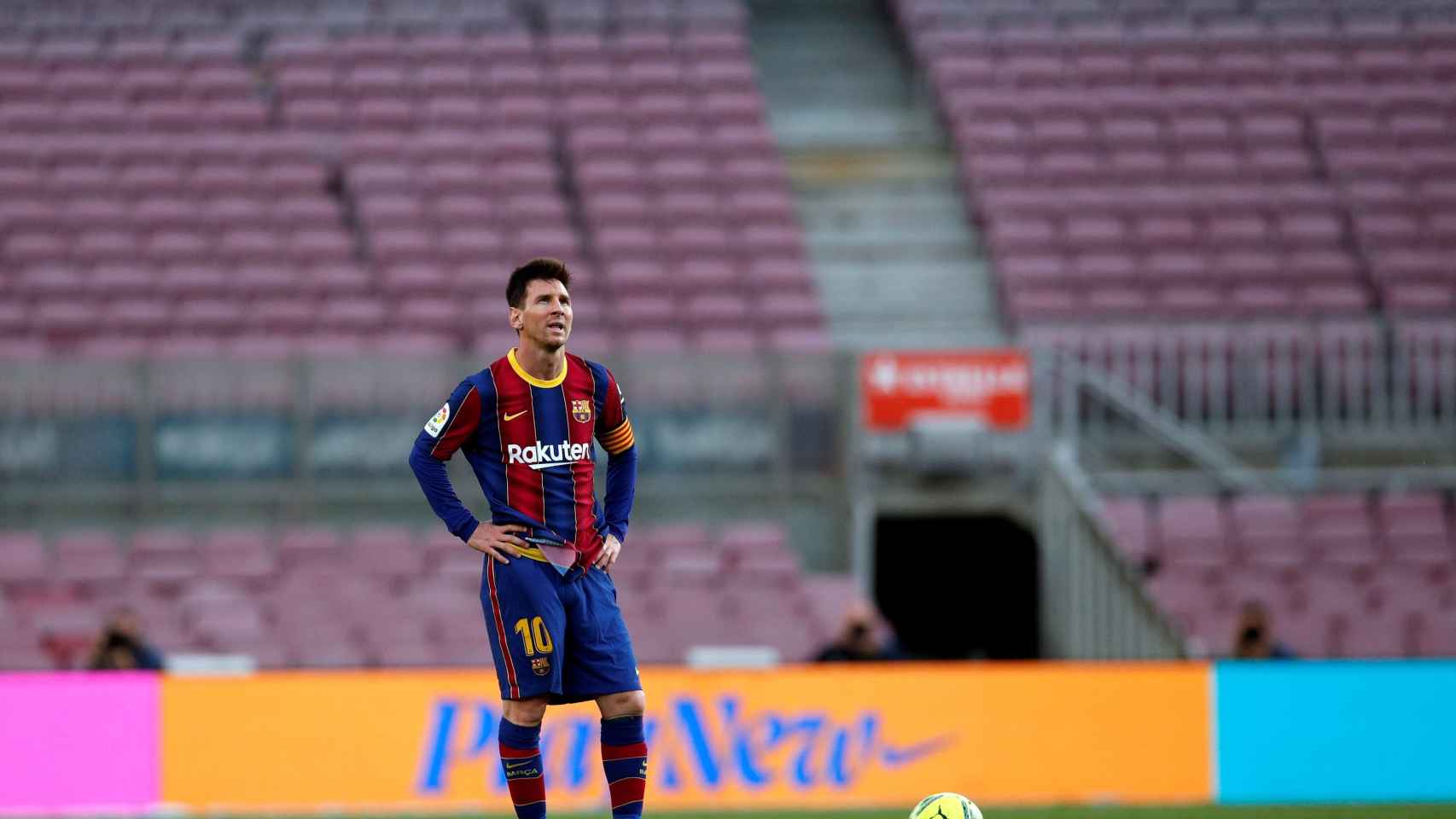 Leo Messi, durante su último partido con el Barça, ante el Celta de Vigo. / EFE