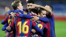 Los jugadores del Barça celebrando el gol contra el Levante / FC Barcelona