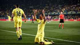 Carlos Bacca celebrando el cuarto gol del Villarreal contra el Barça / EFE