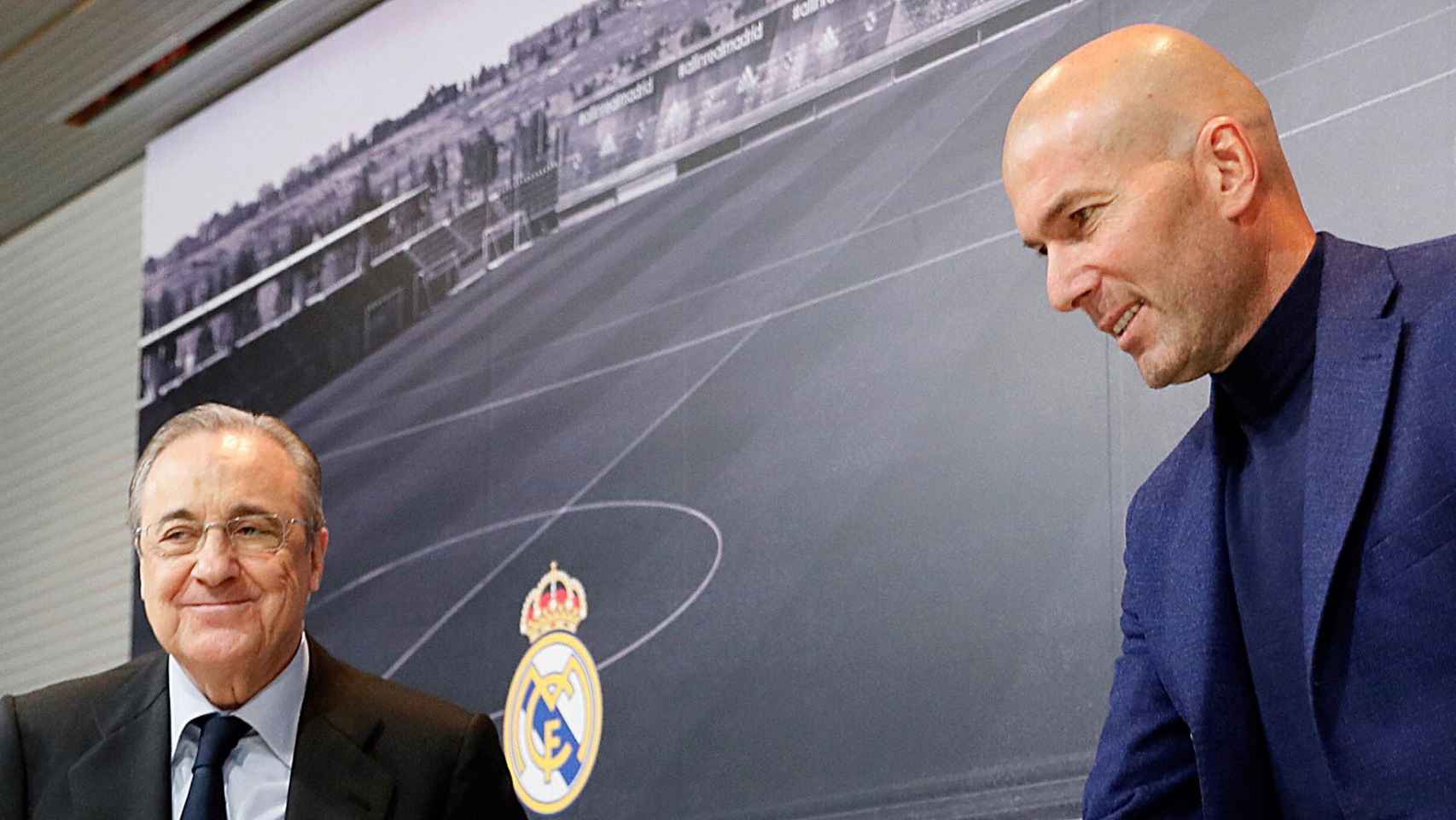 Imagen de archivo de Florentino Pérez y Zinedine Zidane / EFE