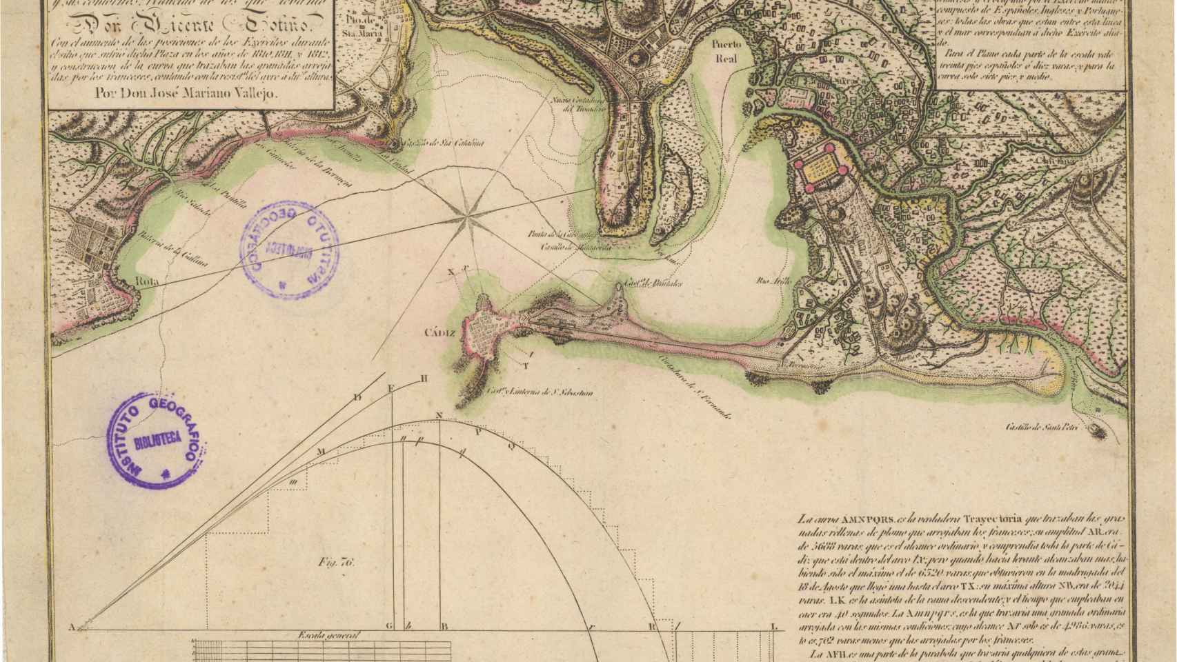 Plano de la Bahía de Cádiz (1812) / JOSÉ MARIANO VALLEJO