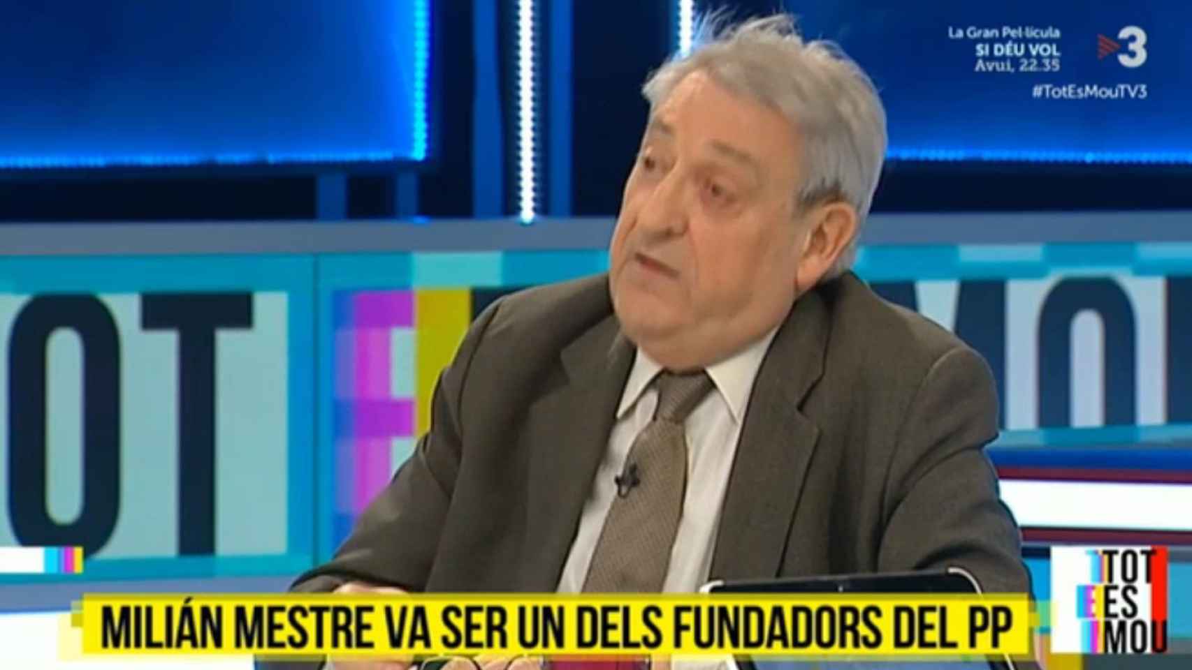 Milián Mestre, durante su intervención en TV3