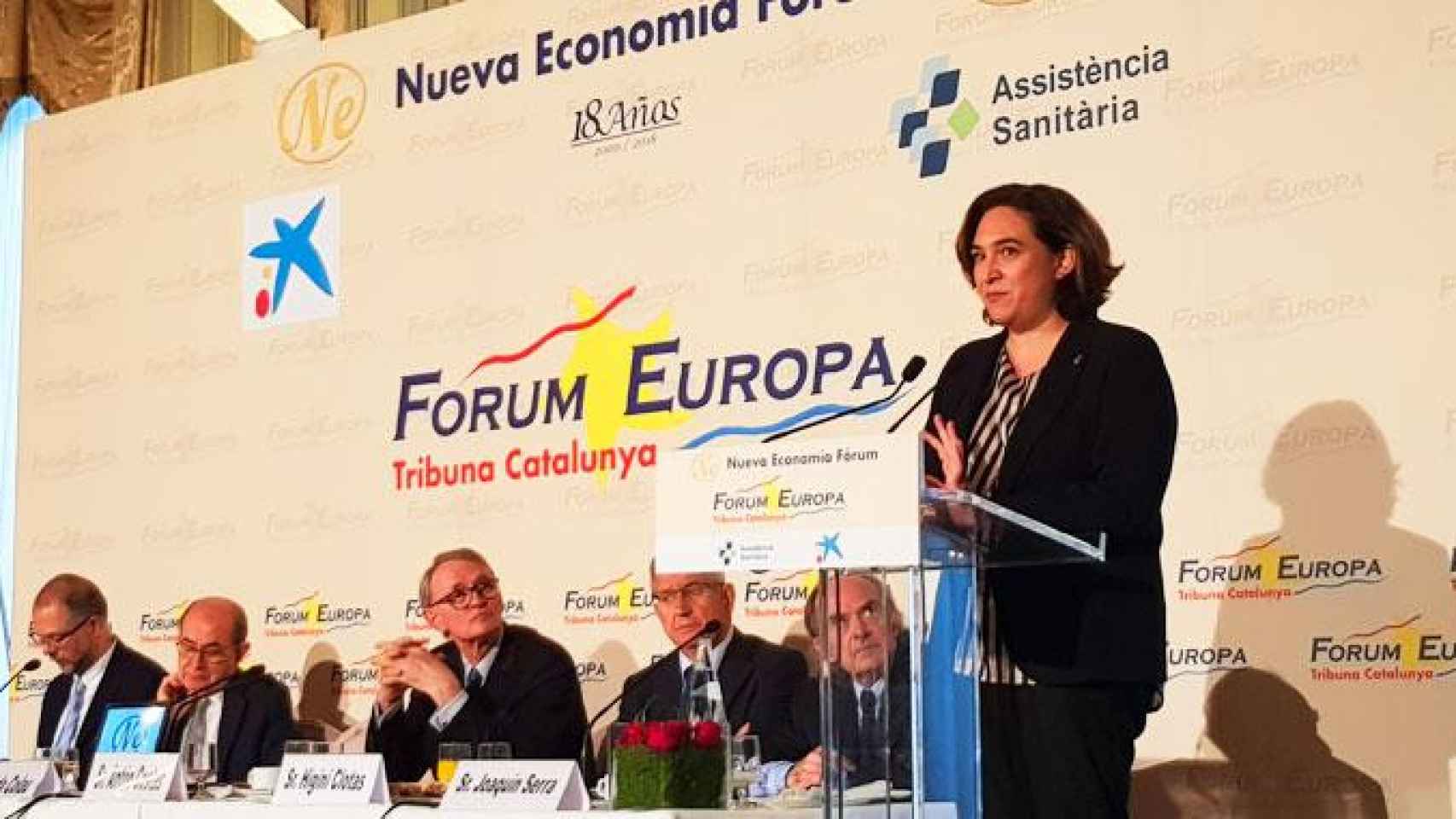 Ada Colau, alcaldesa de Barcelona, en el Forum Europa hoy jueves / CG