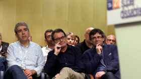 Francesc Homs, Artur Mas y Carles Puigdemont en la votación del 21 de mayo en Barcelona en la que se acordó refundar CDC.