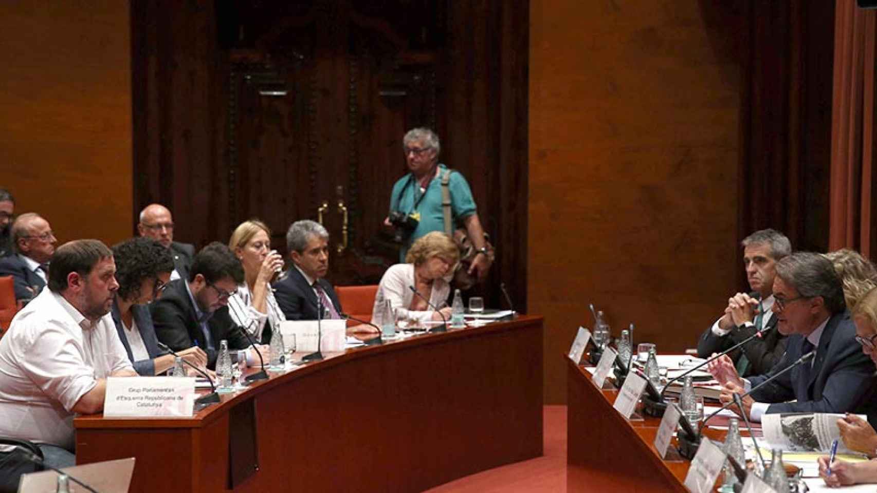 El presidente de la Generalitat, Artur Mas, durante su comparecencia ante la Diputación Permanente del Parlament