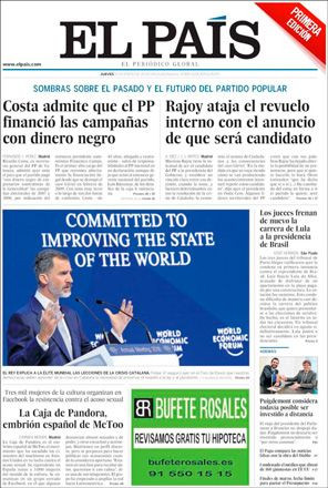 Portada de 'El País' del 25 de enero de 2018 / CG