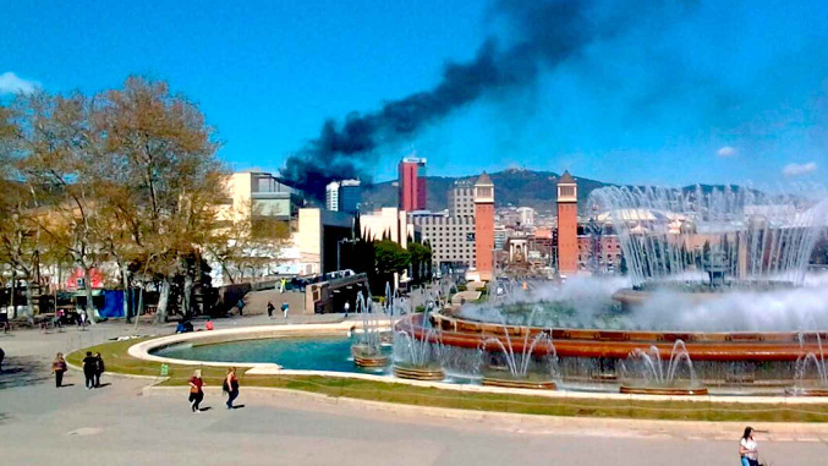 Foto del incendio de la estación de Sants en Barcelona / CG