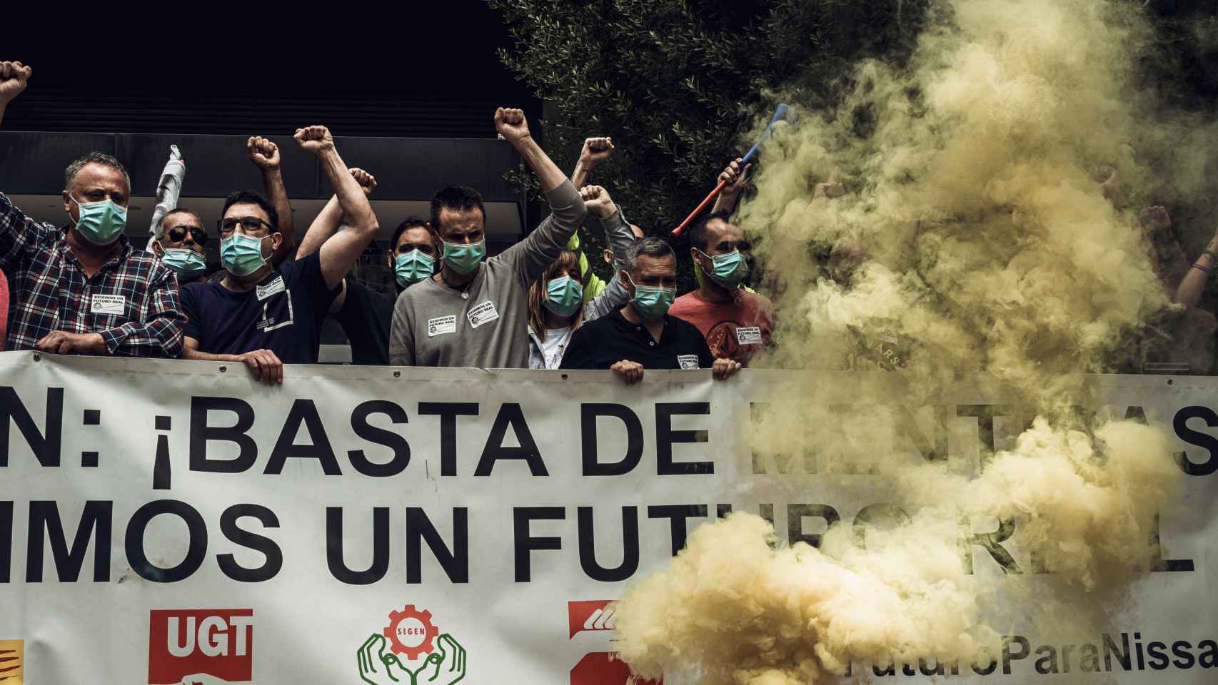 Trabajadores de Nissan en una de las protestas en Barcelona / EUROPA PRESS