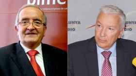 El presidente de Pimec, Josep González (i), y al máximo líder de Cecot, Antoni Abad (d), las patronales más presionadas para que los empresarios se unan a las movilizaciones independentistas / CG