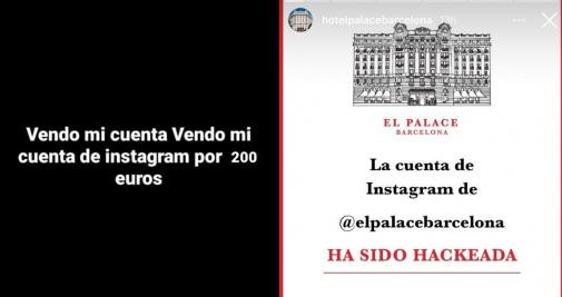 Imagen del Instagram 'hackeado' del Hotel Palace Barcelona / CG
