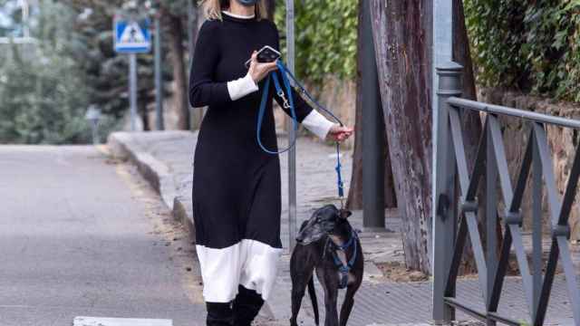 La periodista Susanna Griso pasea a su perrita, Kali, después de recuperarla / EP