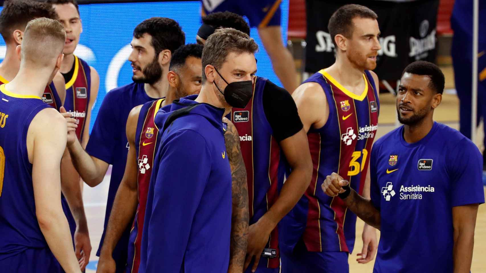Los jugadores del Barça de Basket, celebrando un triunfo / EFE