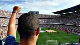 Imagen del Camp Nou antes de un partido