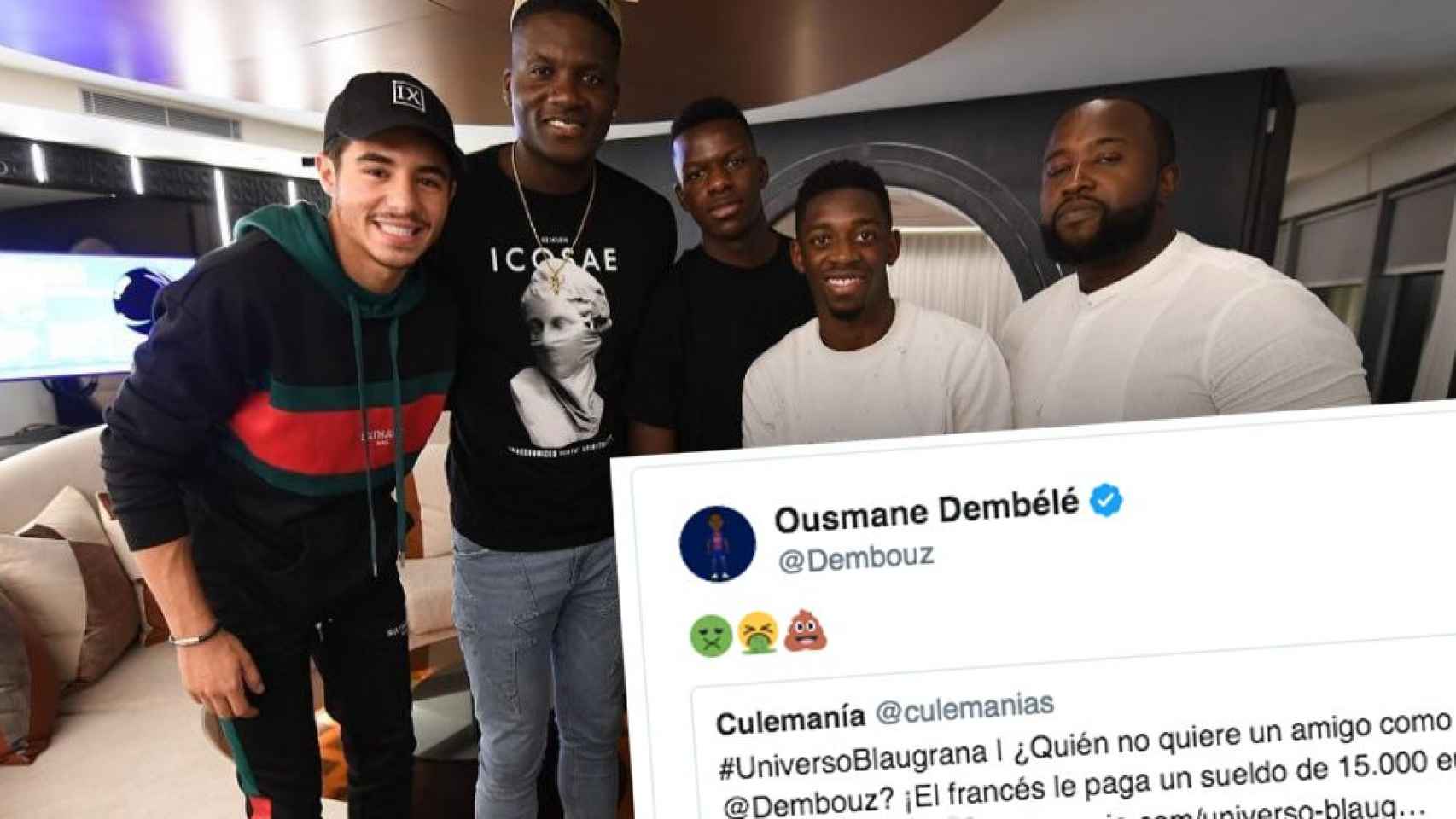 El 'cariñoso' tuit de Dembelé contra 'Culemanía' / FOTOMONTAJE DE CULEMANÍA