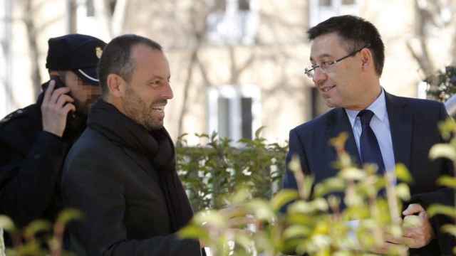 Sandro Rosell y Josep María Bartomeu antes de entrar a la Audiencia Nacional / EFE