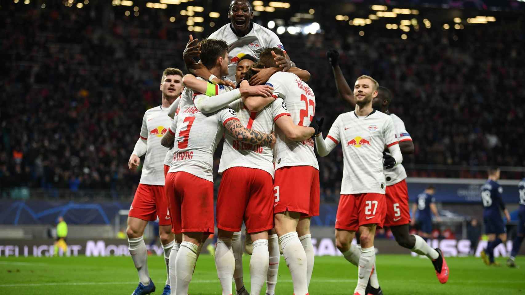 Los jugadores del Leipzig celebrando un gol /REDES