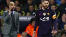 Leo Messi, en un partido contra el City de Guardiola | EFE