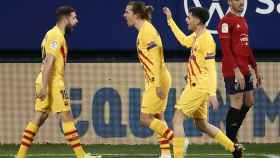 Jordi Alba celebra su gol contra Osasuna / EFE